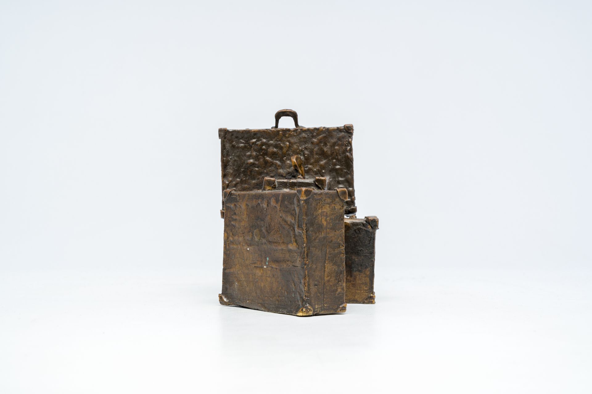 Illegibly signed: The departure, brown patinated bronze, 20th C. - Bild 4 aus 9