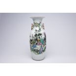 A Chinese famille rose double design vase, 19th/20th C.