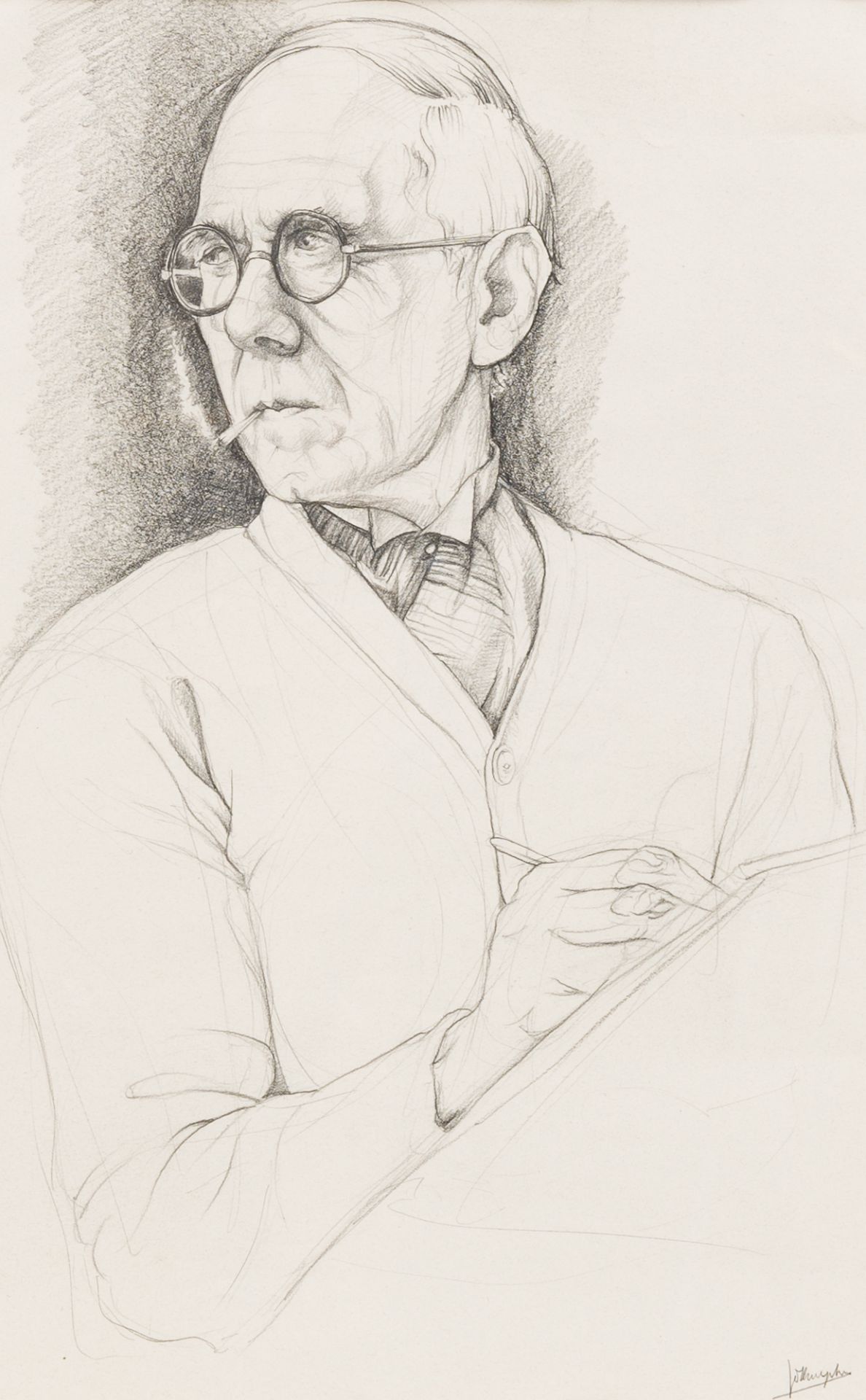 Jules De Bruycker (1870-1945): Self-portrait, pencil on paper