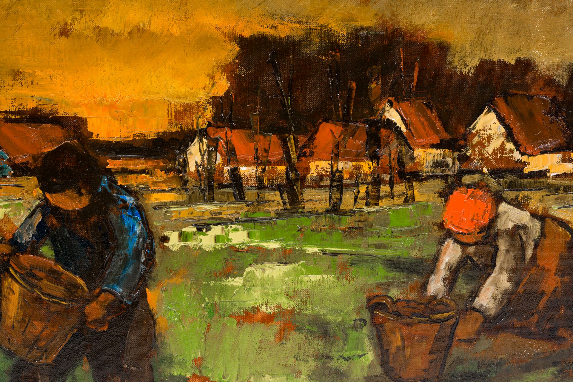 Lea Vanderstraeten (1929): The labor on the land, oil on canvas - Image 5 of 5