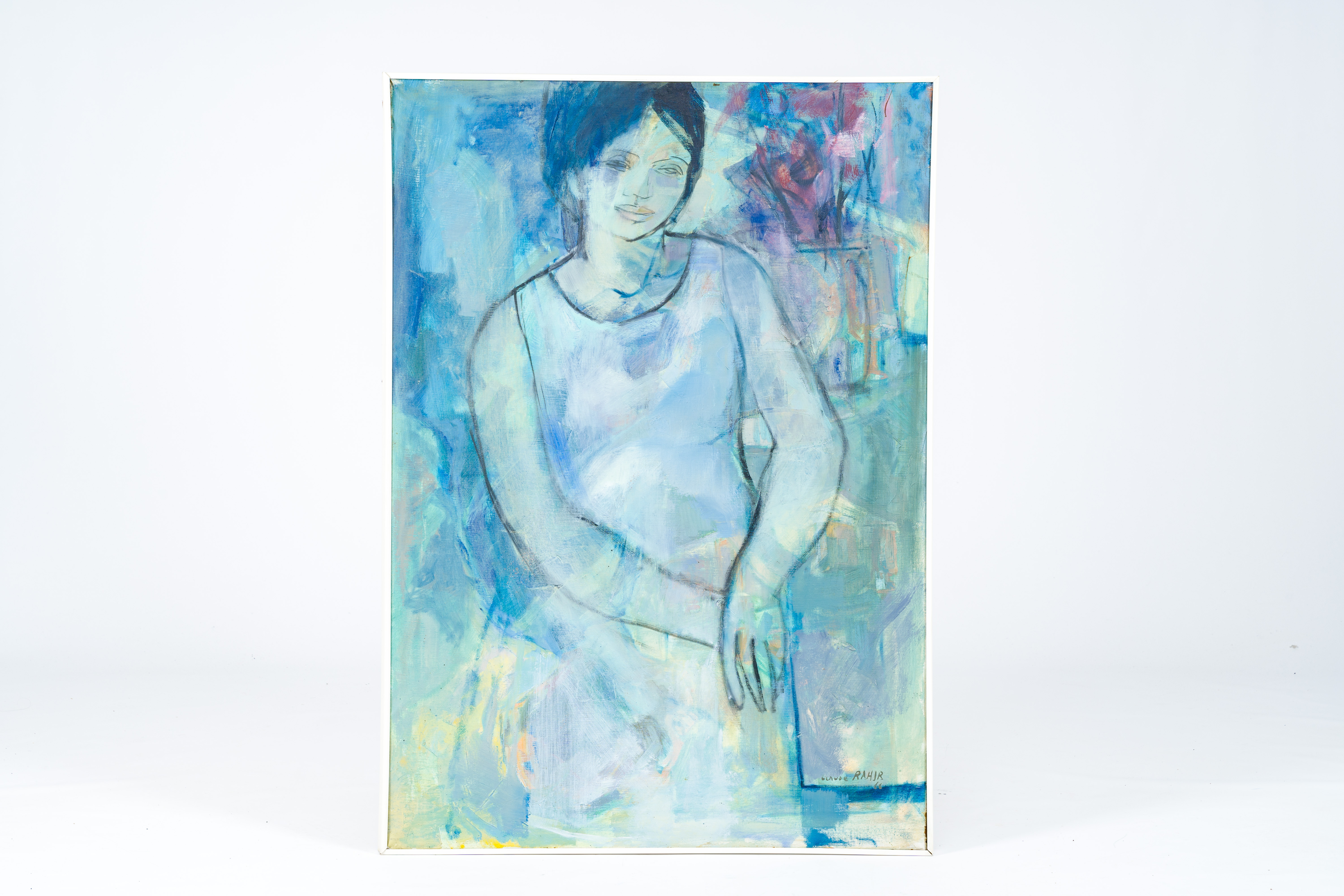 Claude Rahir (1937-2007): Portrait of a seated lady, oil on canvas, dated (19)66 - Image 2 of 4