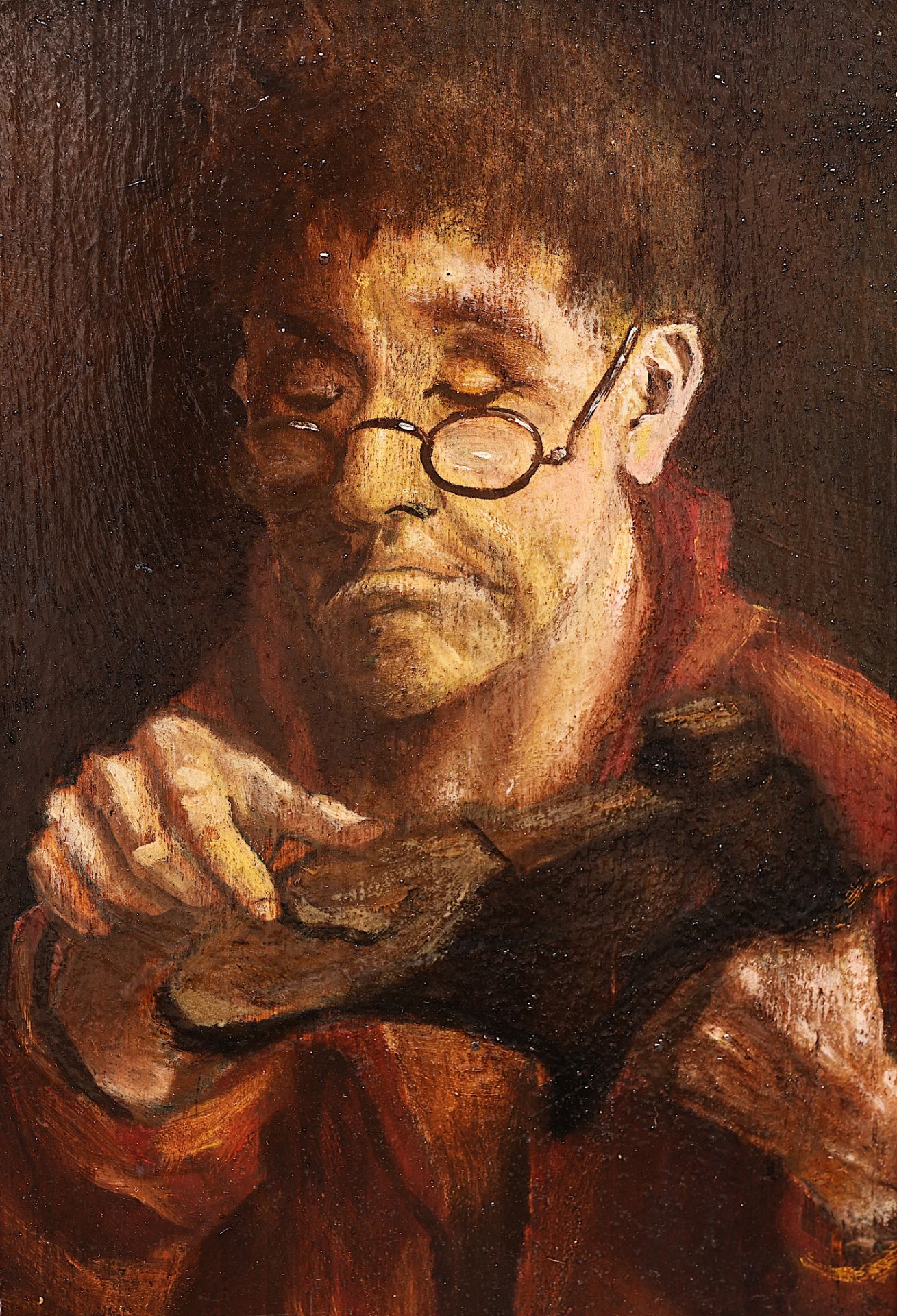 J. Van Stockeren (19th/20th C.): 'Le rapieceur', oil on panel, dated 1903
