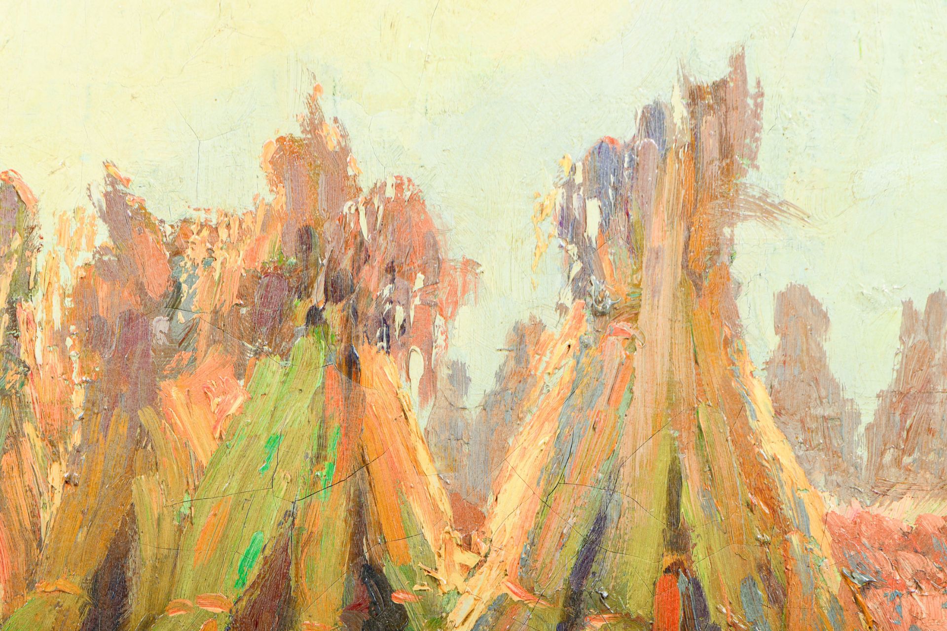 Octave Soudan (1872-1948): Sheaves of grain in the field, oil on canvas - Bild 5 aus 5