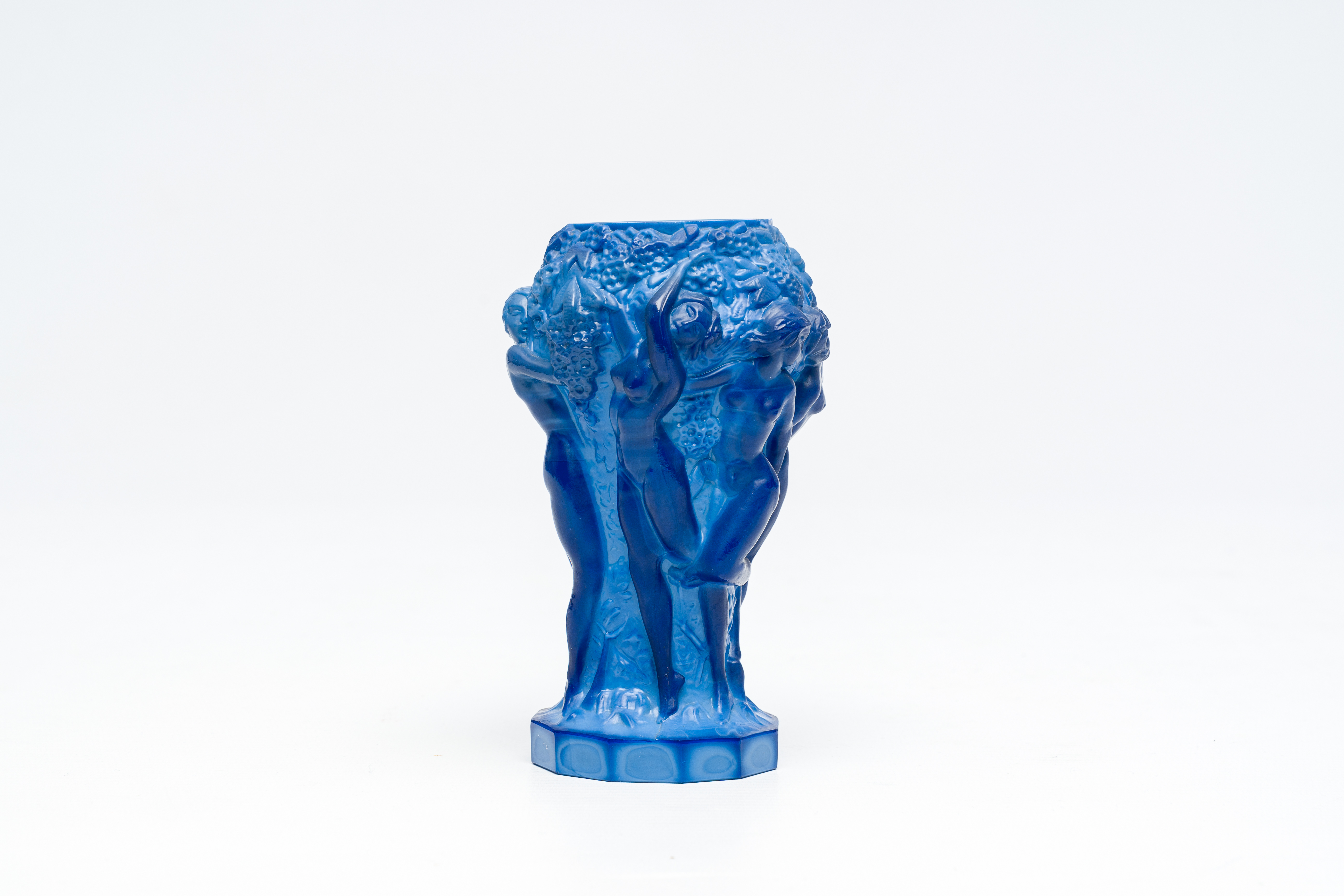 FrantiÅ¡ek Pazourek (1905-1997): 'Ingrid' vase in blue glass, Kristallerie Curt Schlevogt, 1930's - Image 4 of 6