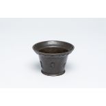 A French bronze 'mascarons' mortar, probably Lyon, 17th C.