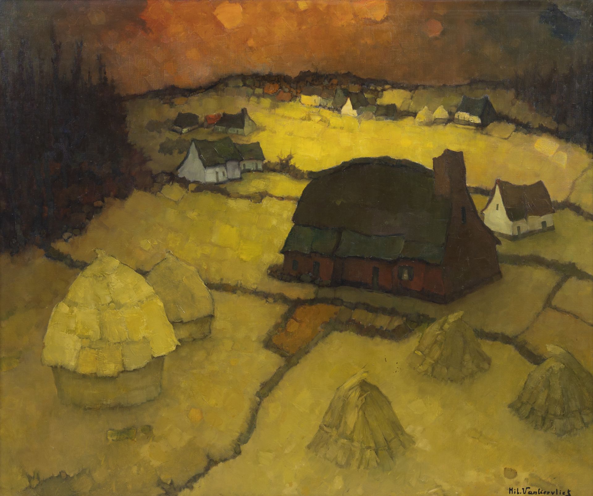 Hilaire Van Biervliet (1891-1982): 'Paysage', oil on canvas