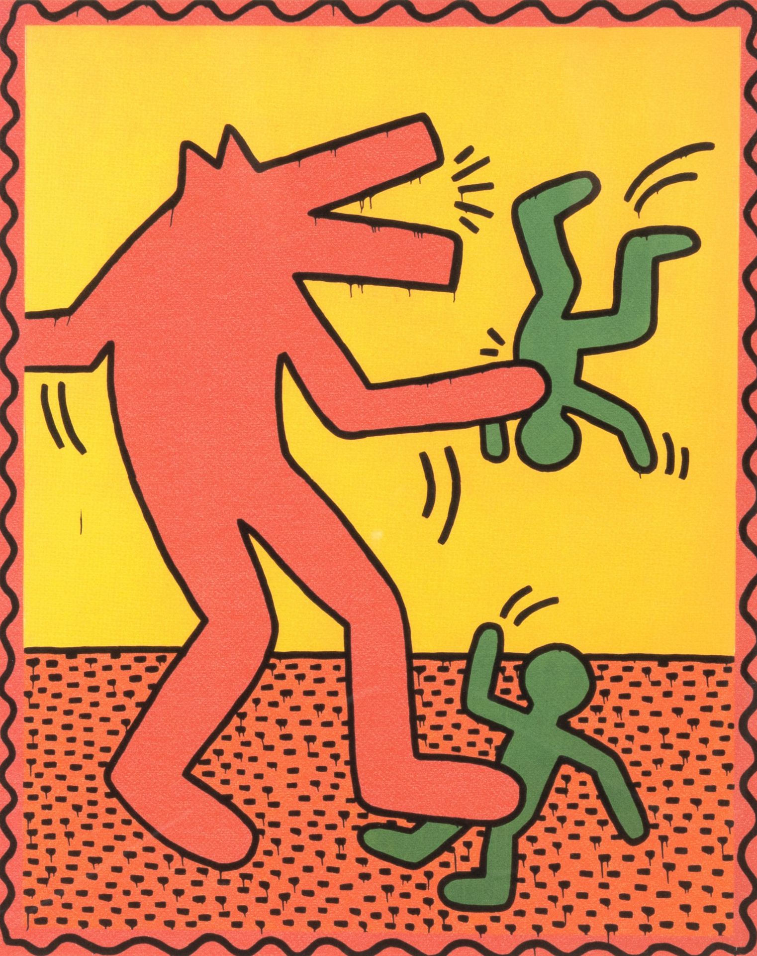 Keith Haring (1958-1990, after): 'Red dog', multiple, ed. 96/150