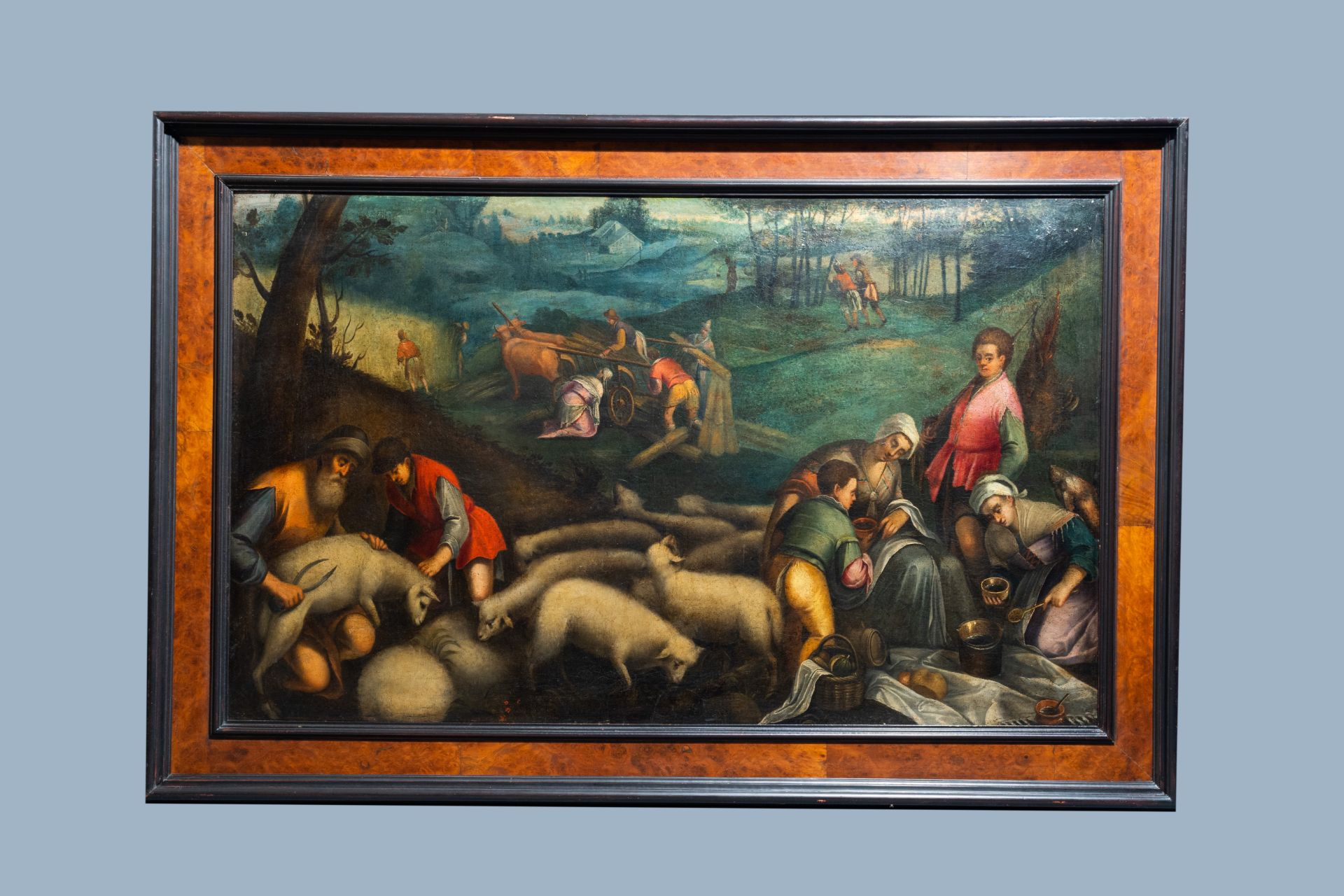 Italian school, after Jacopo Bassano (1510-1592): Summer, oil on canvas, 17th C. - Image 2 of 6