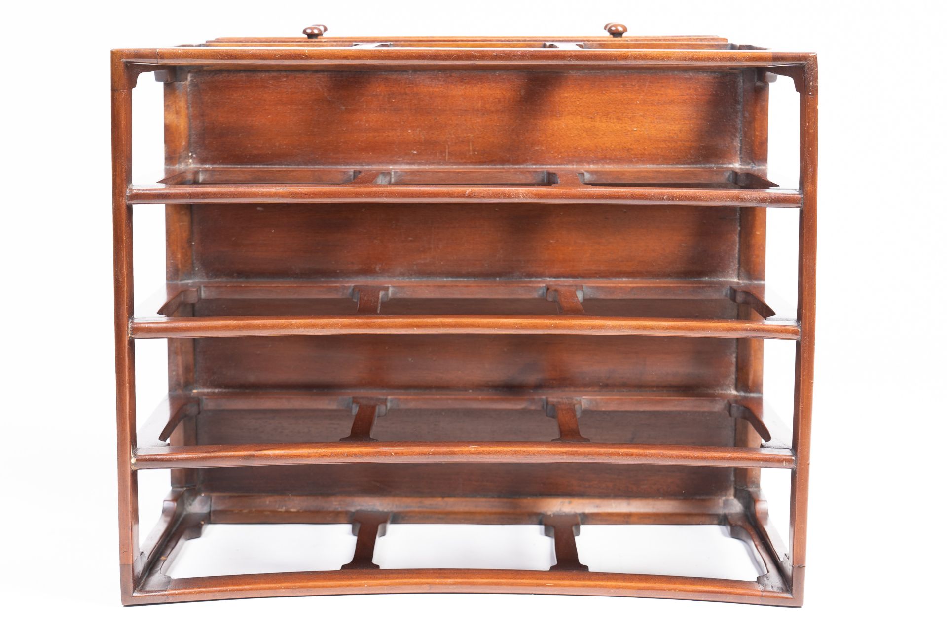 An English mahogany newspaper rack, 20th C. - Image 7 of 7