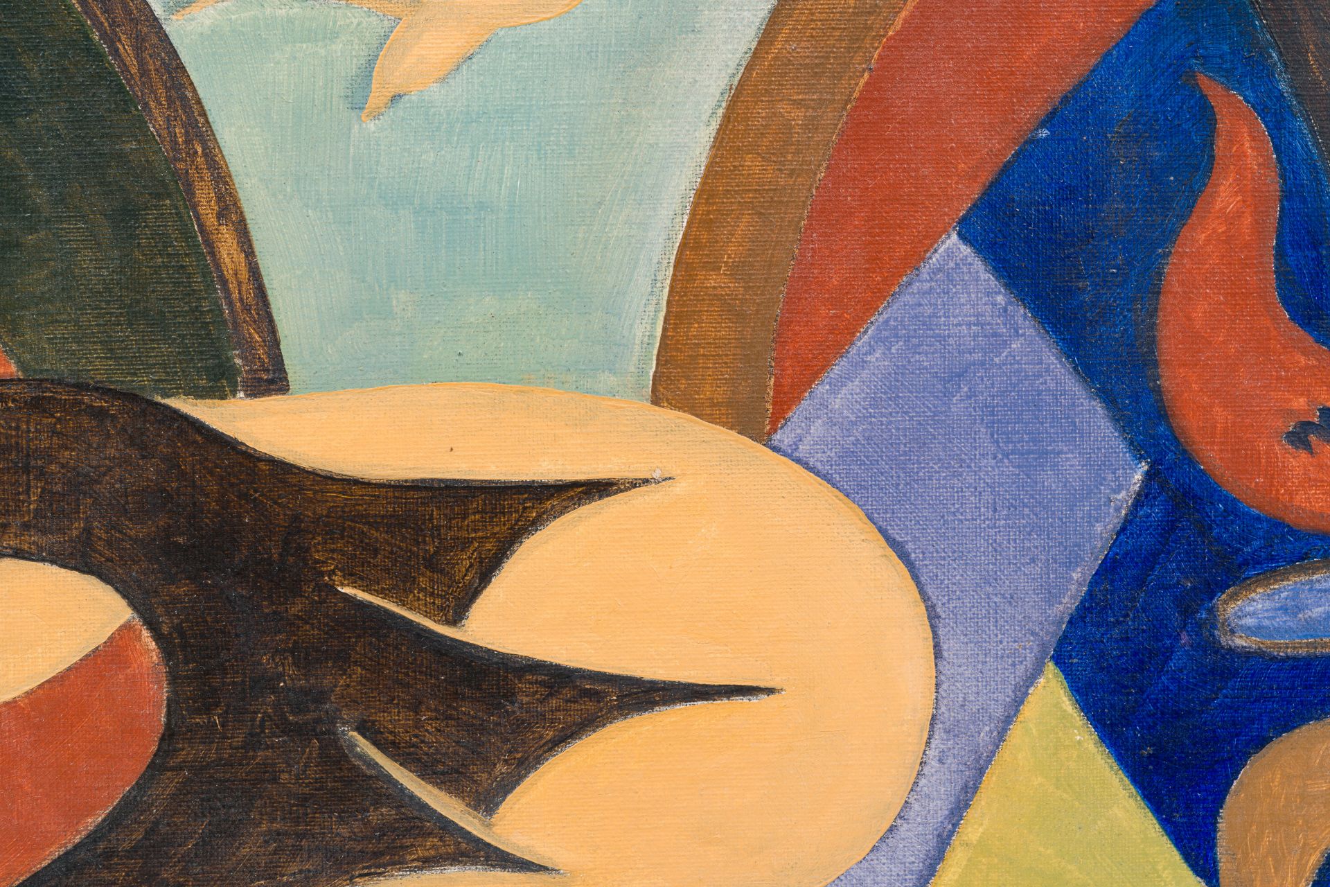 L. Delaunay (?): Abstract composition, oil on canvas, 20th C. - Image 5 of 5