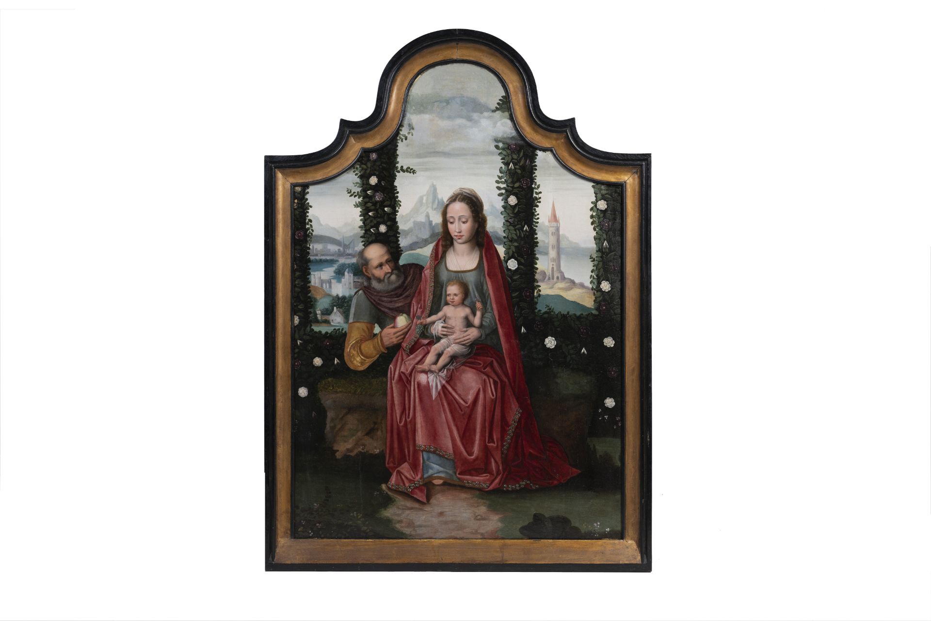 Pieter Claeissins (1500-1576): The Holy Family, oil on panel