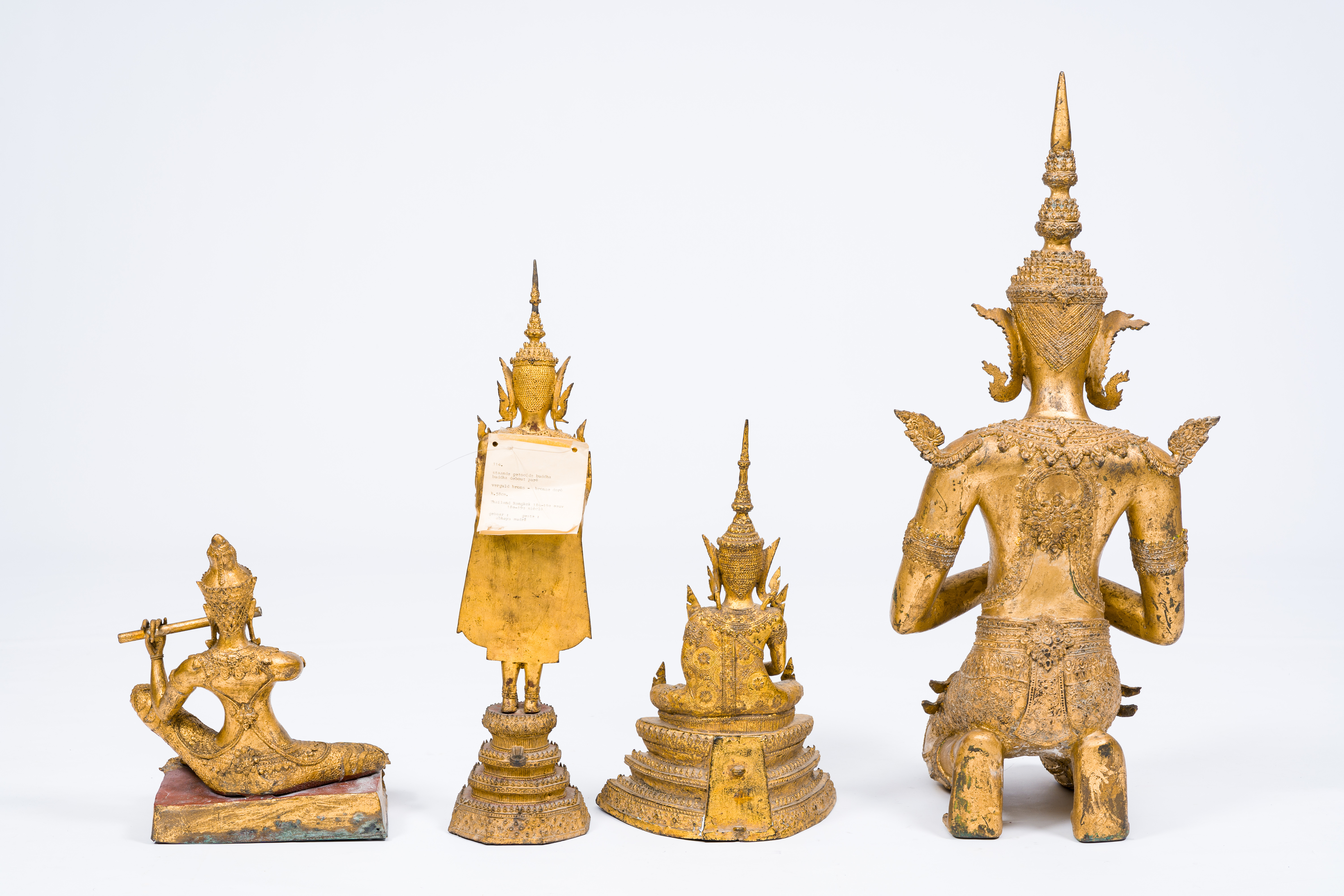 Four large Thai gilt bronze sculptures, Rattanakosin, 19th/20th C. - Image 4 of 7