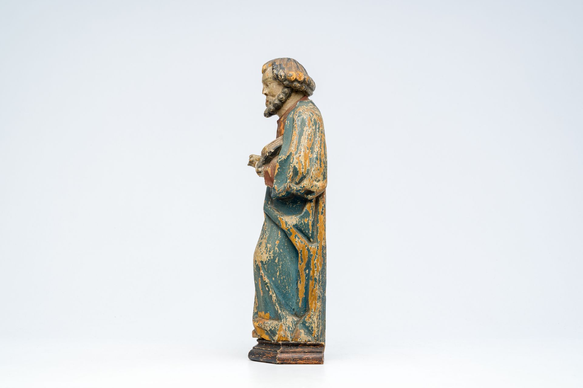 A Flemish polychromed carved oak figure of Saint Paul, first half 16th C. - Image 3 of 7
