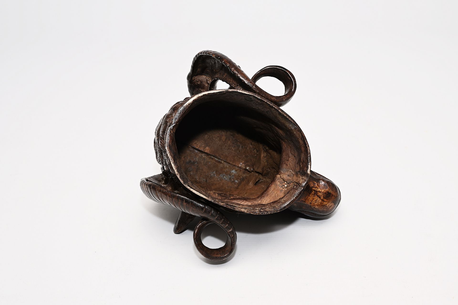 Six bronze mortars, five stampers and a patinated cast iron ram's head, 16th C. and later - Image 15 of 16
