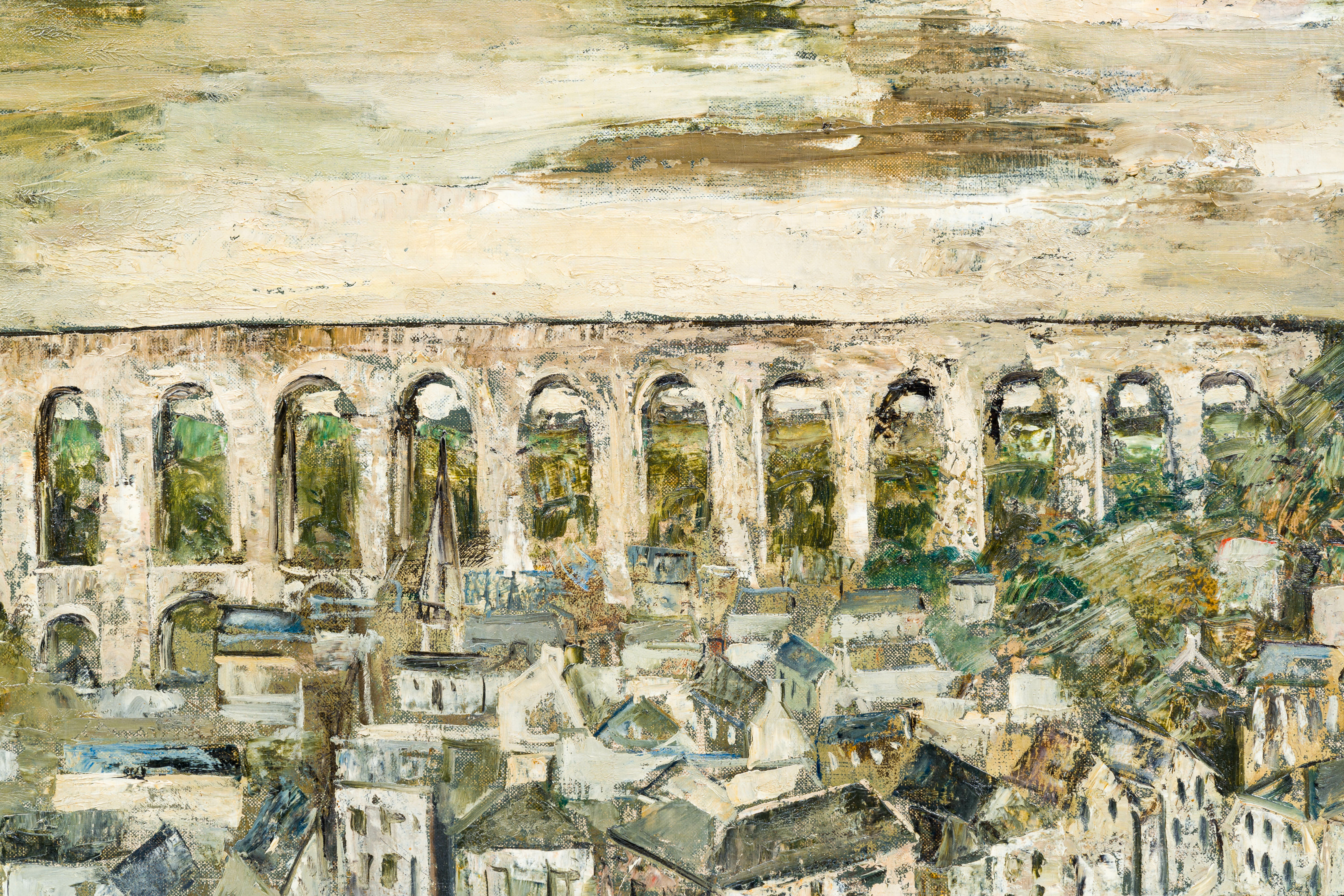 Leo Piron (1899-1962): Viaduct of Morlaix, oil on canvas - Image 5 of 5