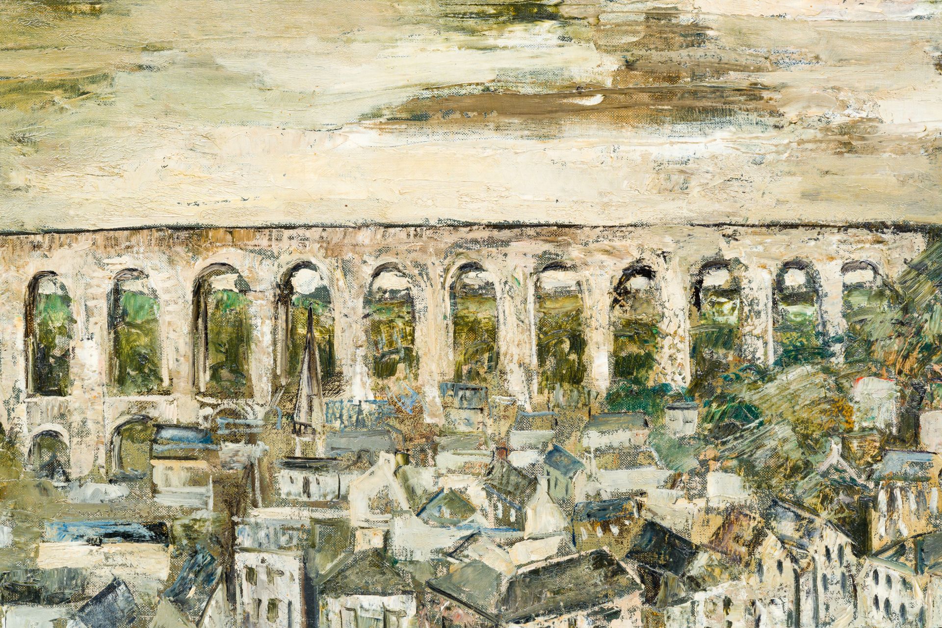Leo Piron (1899-1962): Viaduct of Morlaix, oil on canvas - Image 5 of 5