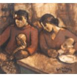 Rene De Pauw (1887-1946): Family life, oil on board