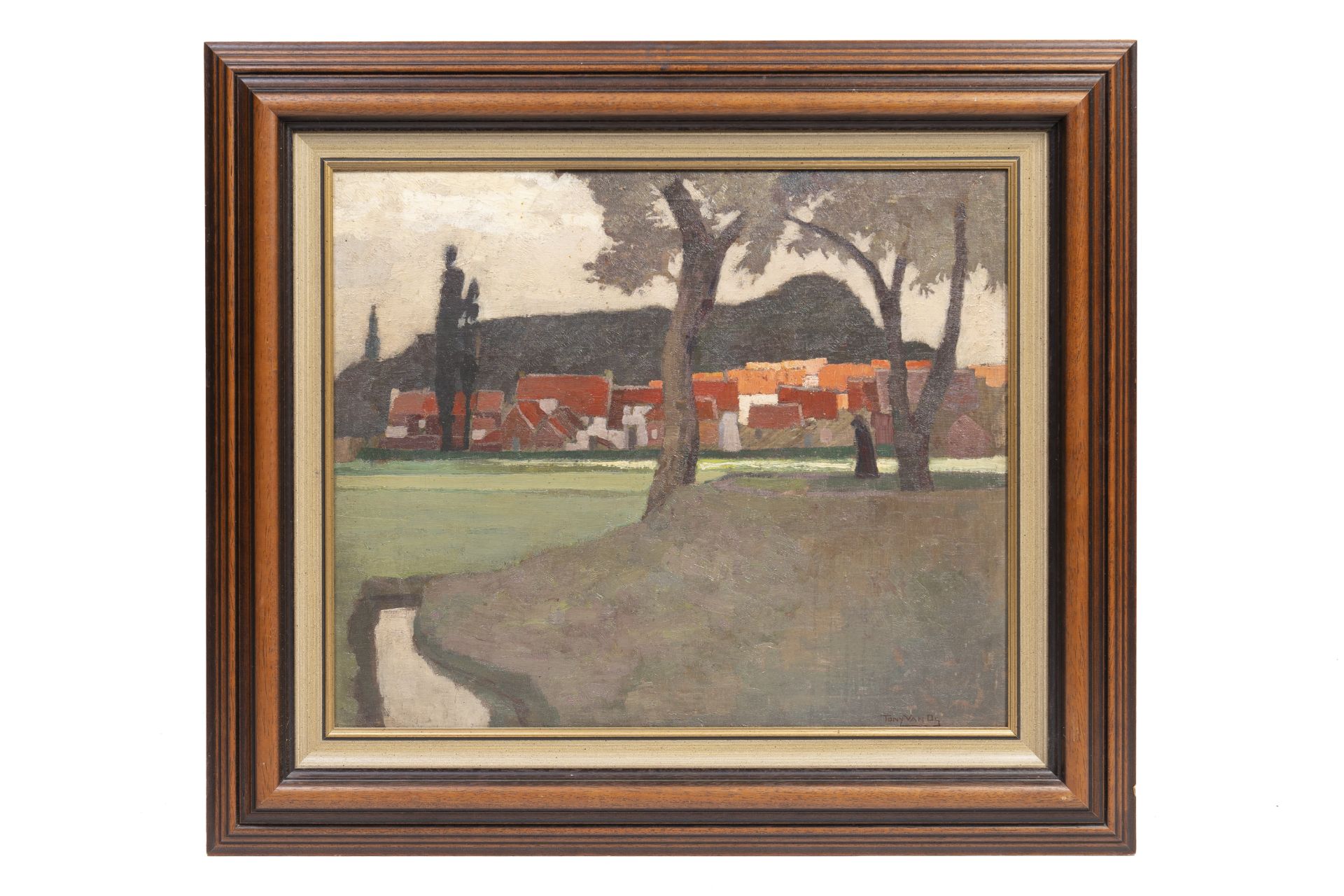 Tony Van Os (1886-1945): Village view, oil on canvas - Image 2 of 3