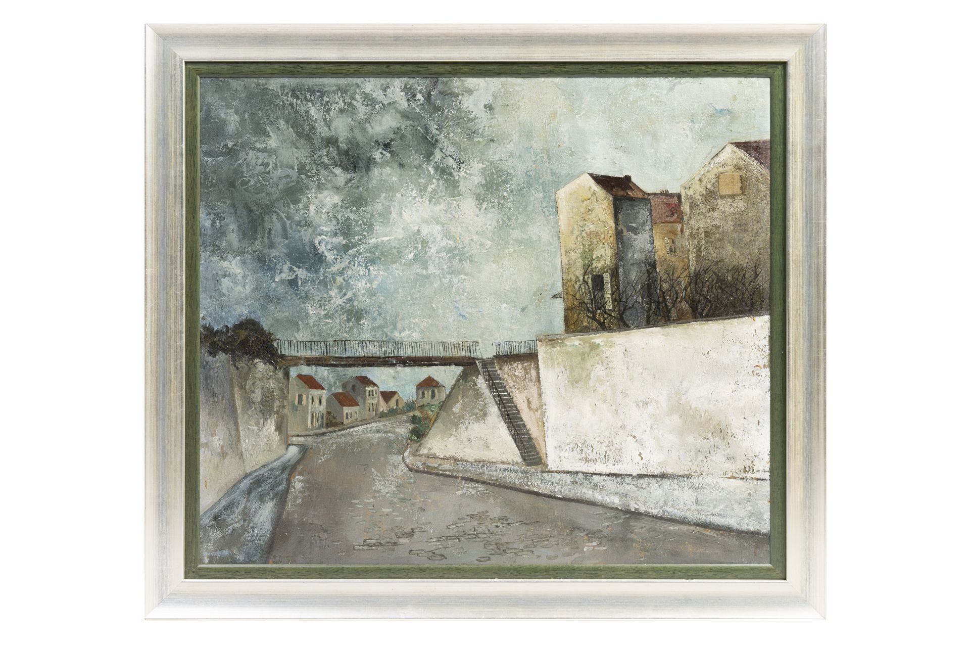 Leo Piron (1899-1962): The village bridge, oil on canvas - Bild 3 aus 3
