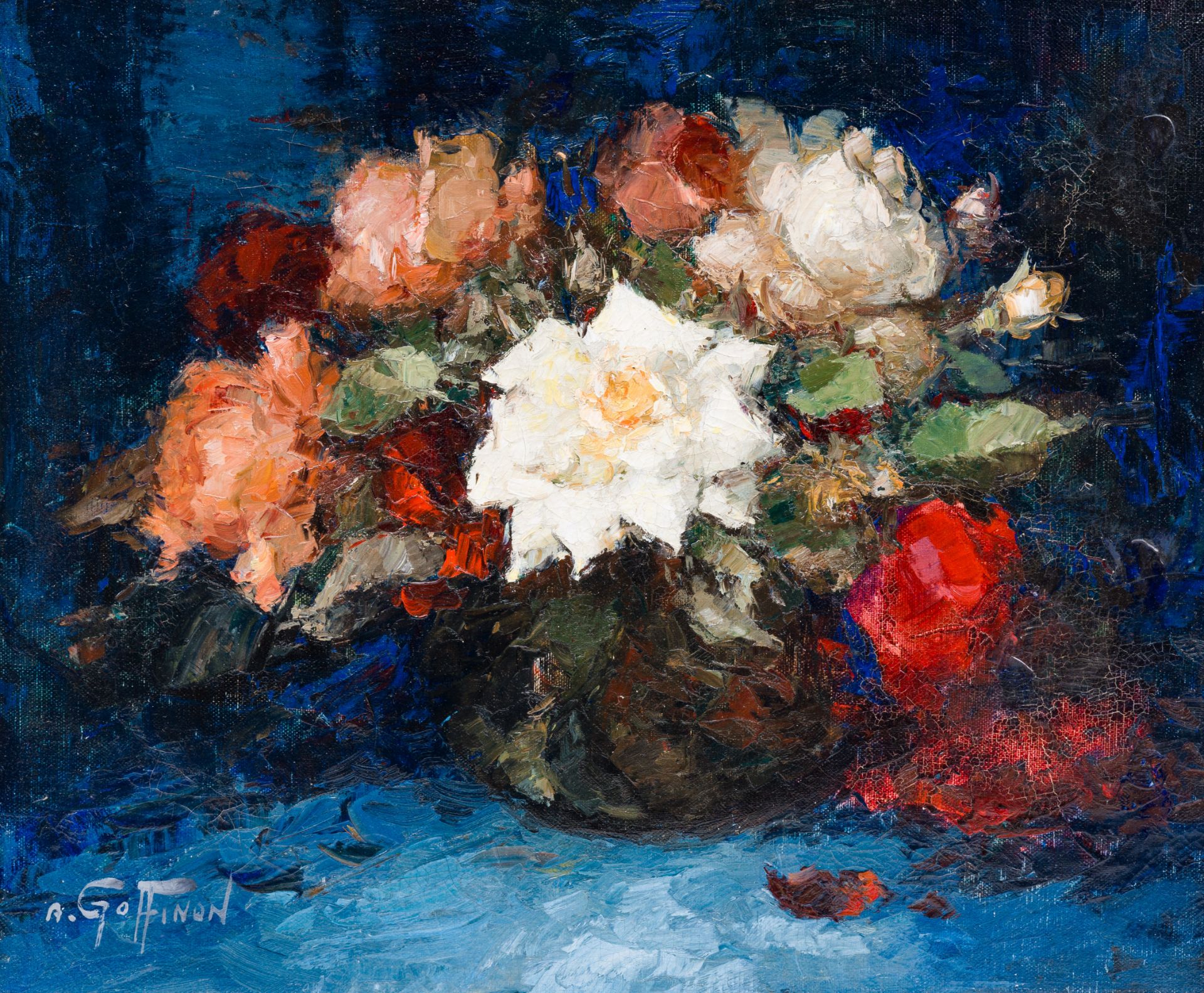 Aristide Goffinon (1881-1952): Still life of flowers, oil on canvas