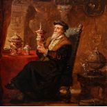 Hendrik Frans Schaefels (1827-1904): The antiques lover, oil on panel, dated 1864