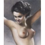 Pal Fried (1893-1976): A naked lady, pastel on paper