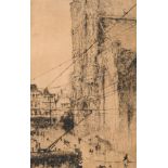 Jules De Bruycker (1870-1945): 'L'Eglise St Nicolas Gand', etching, (1919)