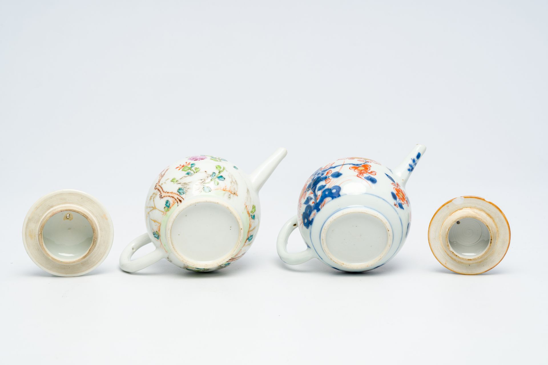 Two Chinese famille rose and Imari style teapots and covers, Kangxi/Qianlong - Image 7 of 7
