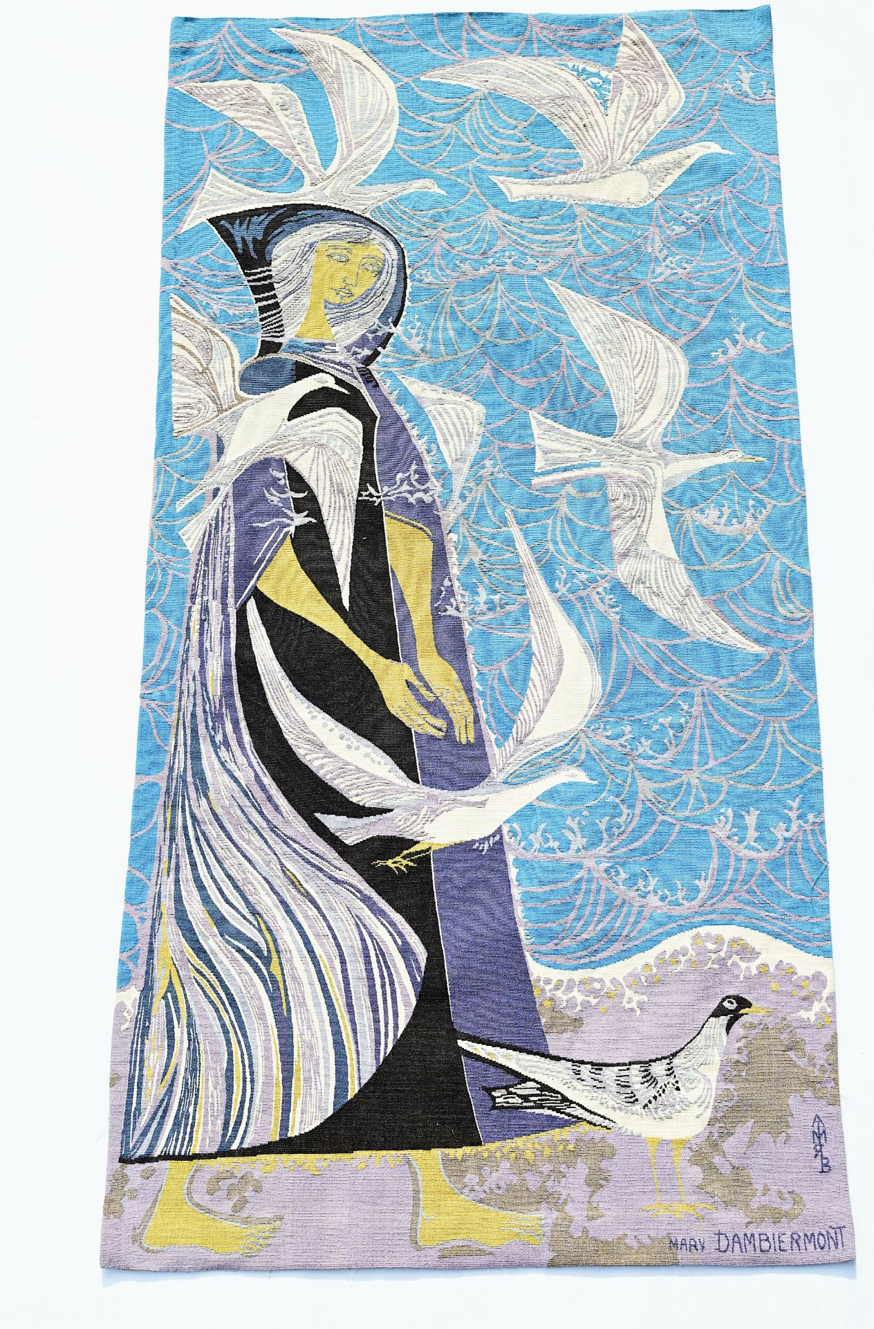 Mary Dambiermont (1932-1983): 'Femme aux mouettes', tapestry - Bild 2 aus 6