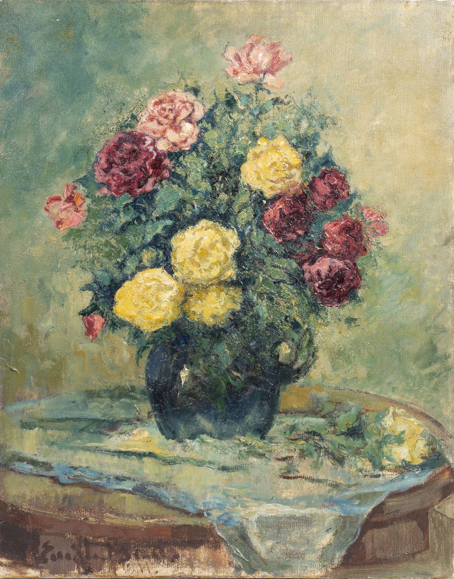 Emile Baes (1879-1954): Still life of flowers, oil on canvas