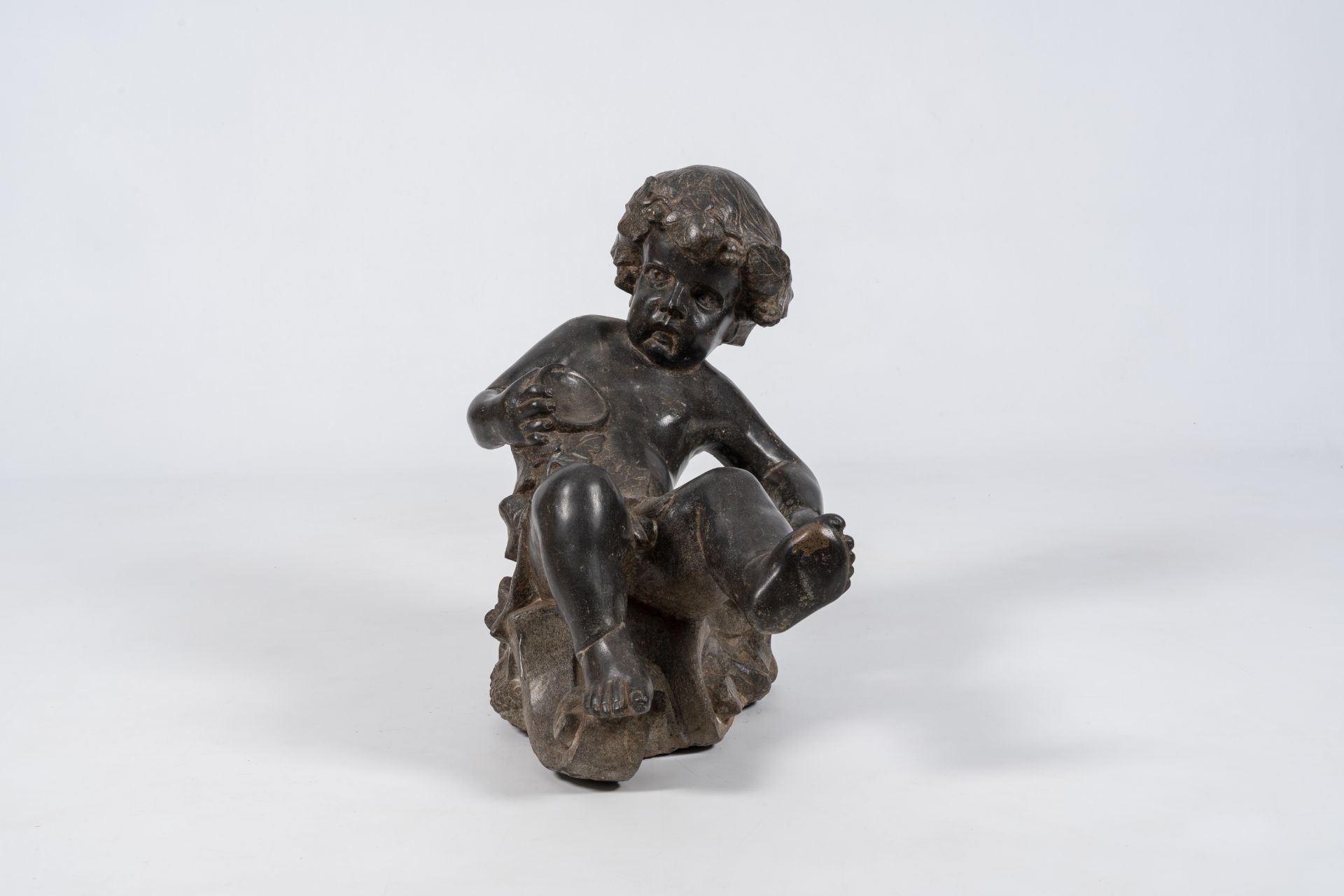 An Italian stone figure of a drunken bacchant, 19th/20th C. - Image 6 of 8