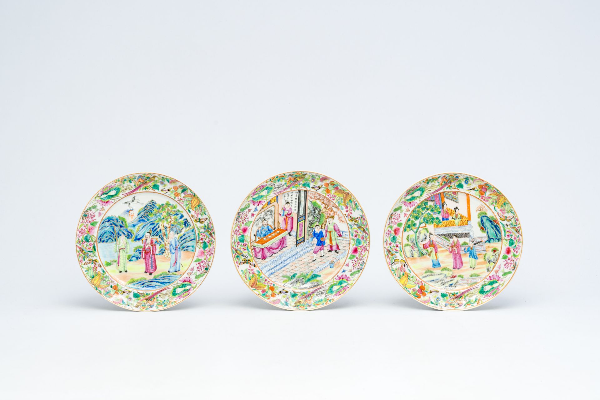 Six Chinese Canton famille rose plates, 19th C. - Image 2 of 5