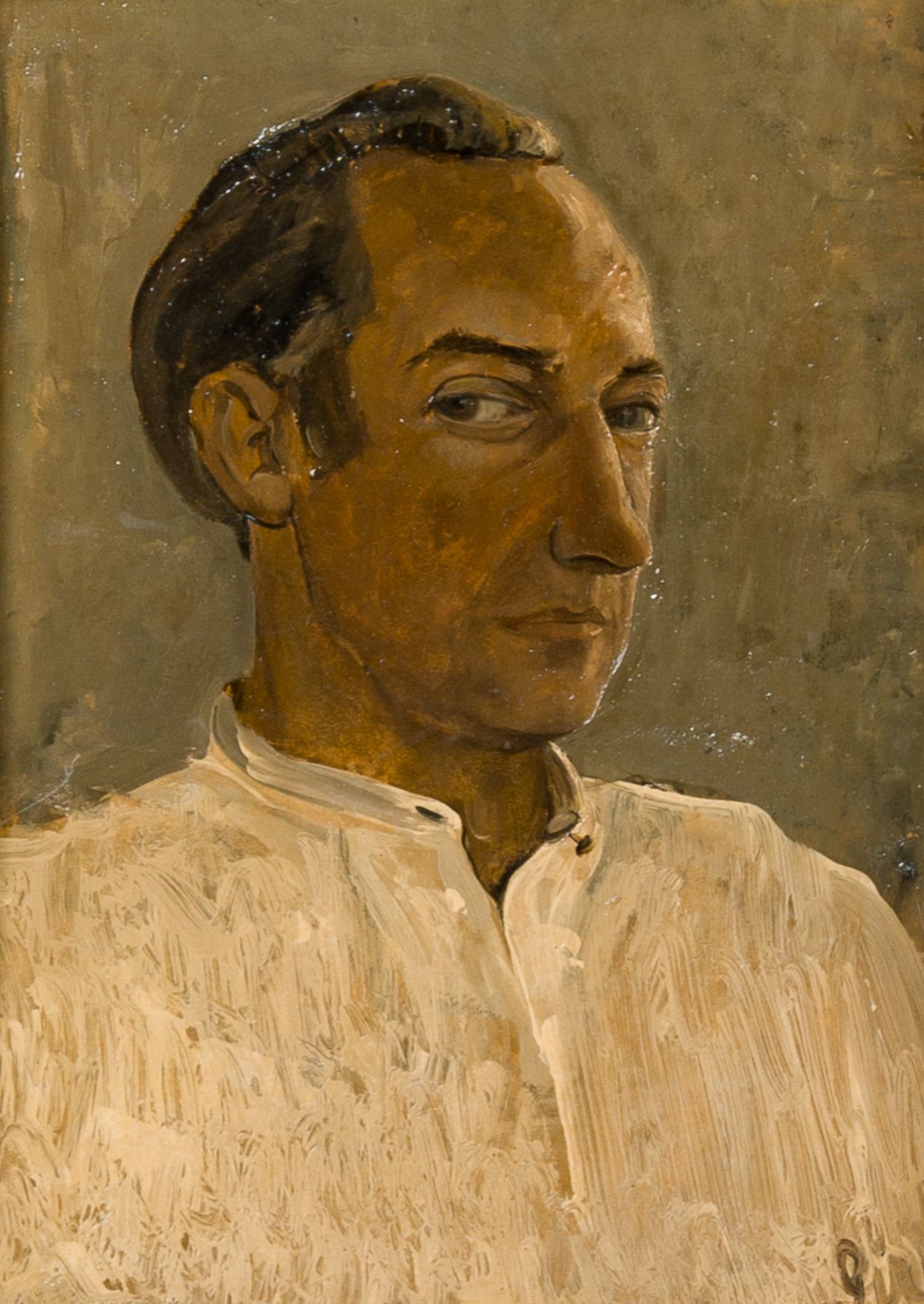 Leo Piron (1899-1962): Self-portrait, oil on board & 'Nukerke', pencil on paper, one dated 1949 - Image 3 of 8