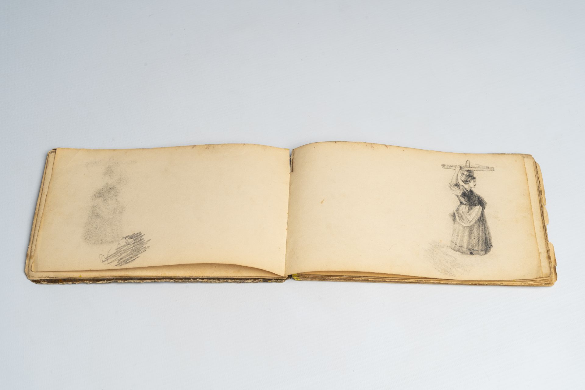 Ildephonse Stocquart (1819-1889): 'Croquis de paysage', sketchbook, pencil and watercolour on paper, - Bild 4 aus 7