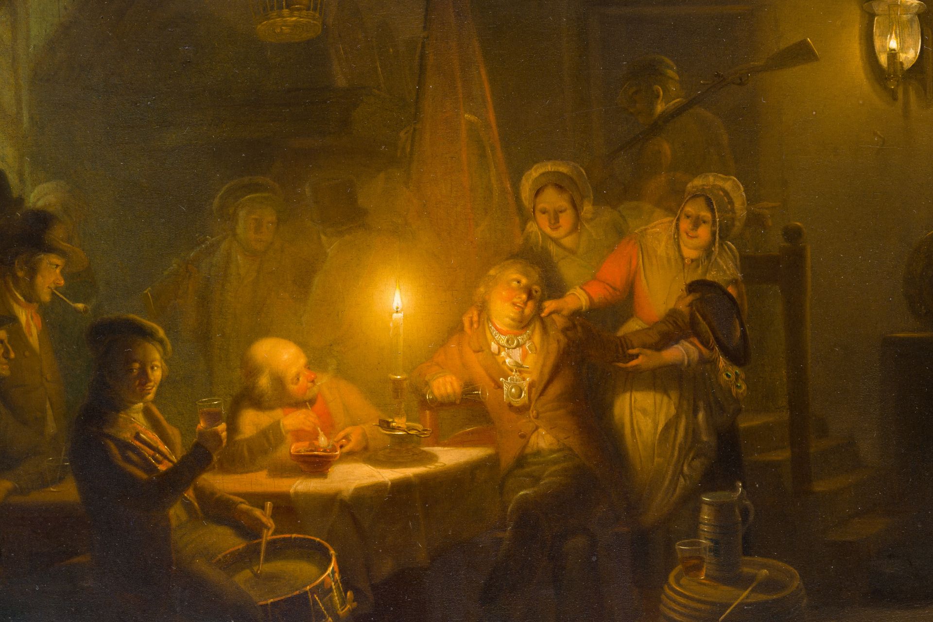 Jan Hendrik Van Grootvelt (1808-1855): Celebrating the king of the jay shooting, oil on panel, dated - Image 4 of 5