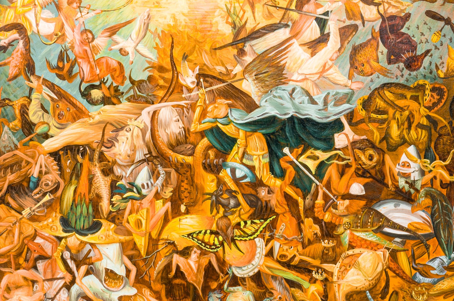 Belgian school, follower of Pieter Bruegel the Elder (1526/30-1569): The fall of the rebel angels, o