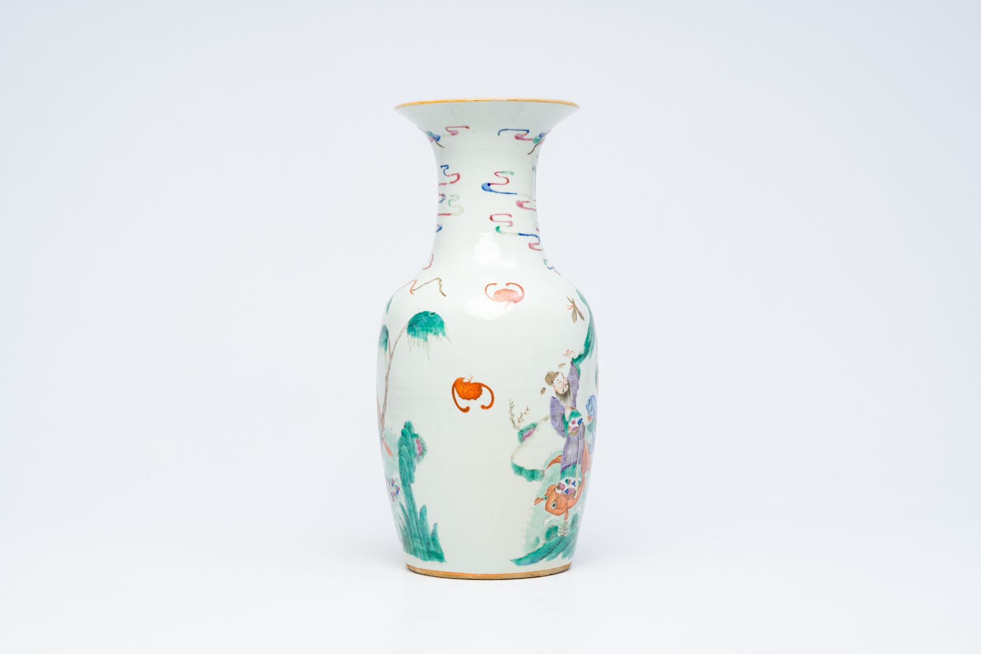 A Chinese famille rose 'Eight Immortals' vase, 19th C. - Image 5 of 12