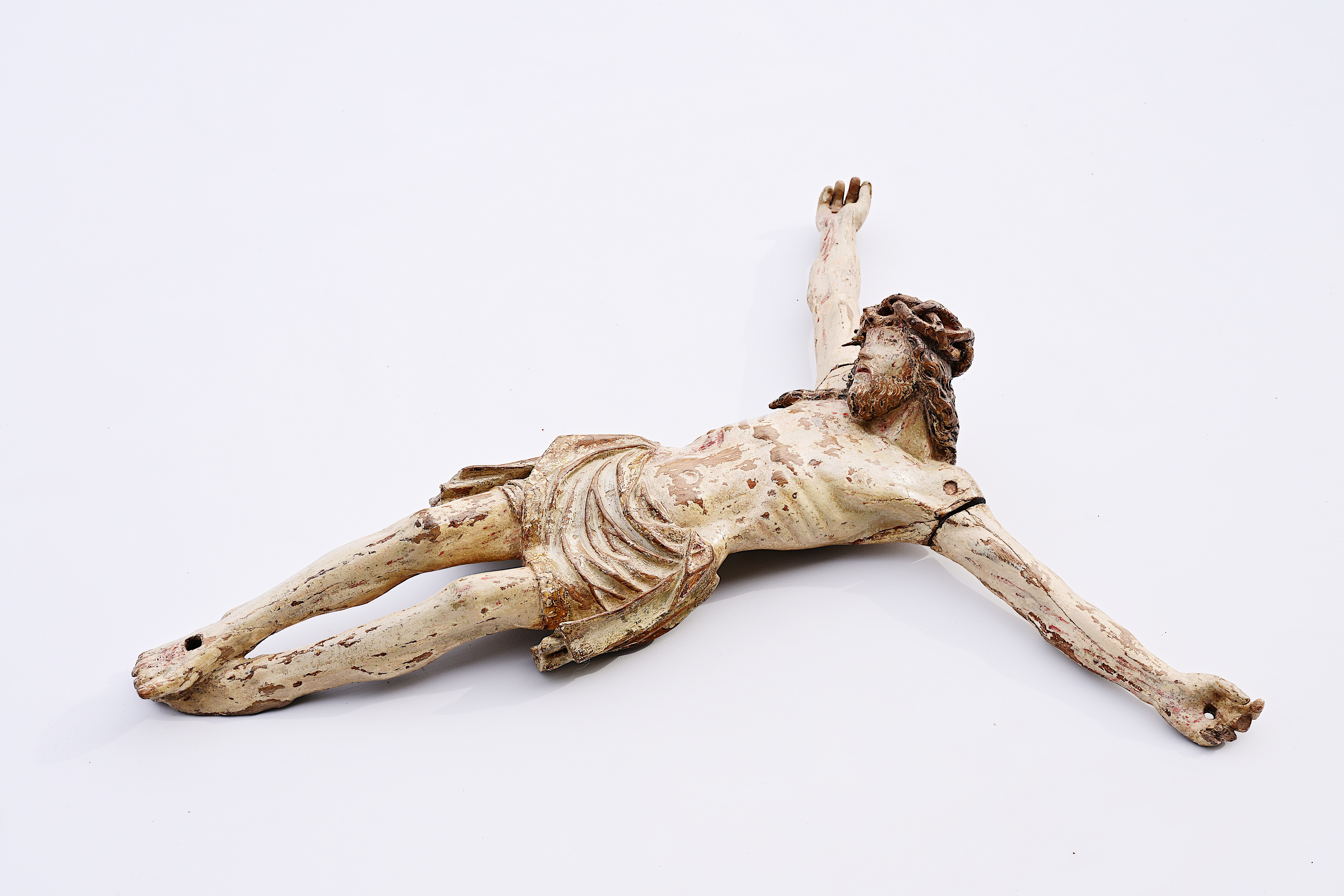 A Flemish carved and polychrome painted oak Corpus Christi, 16th C.