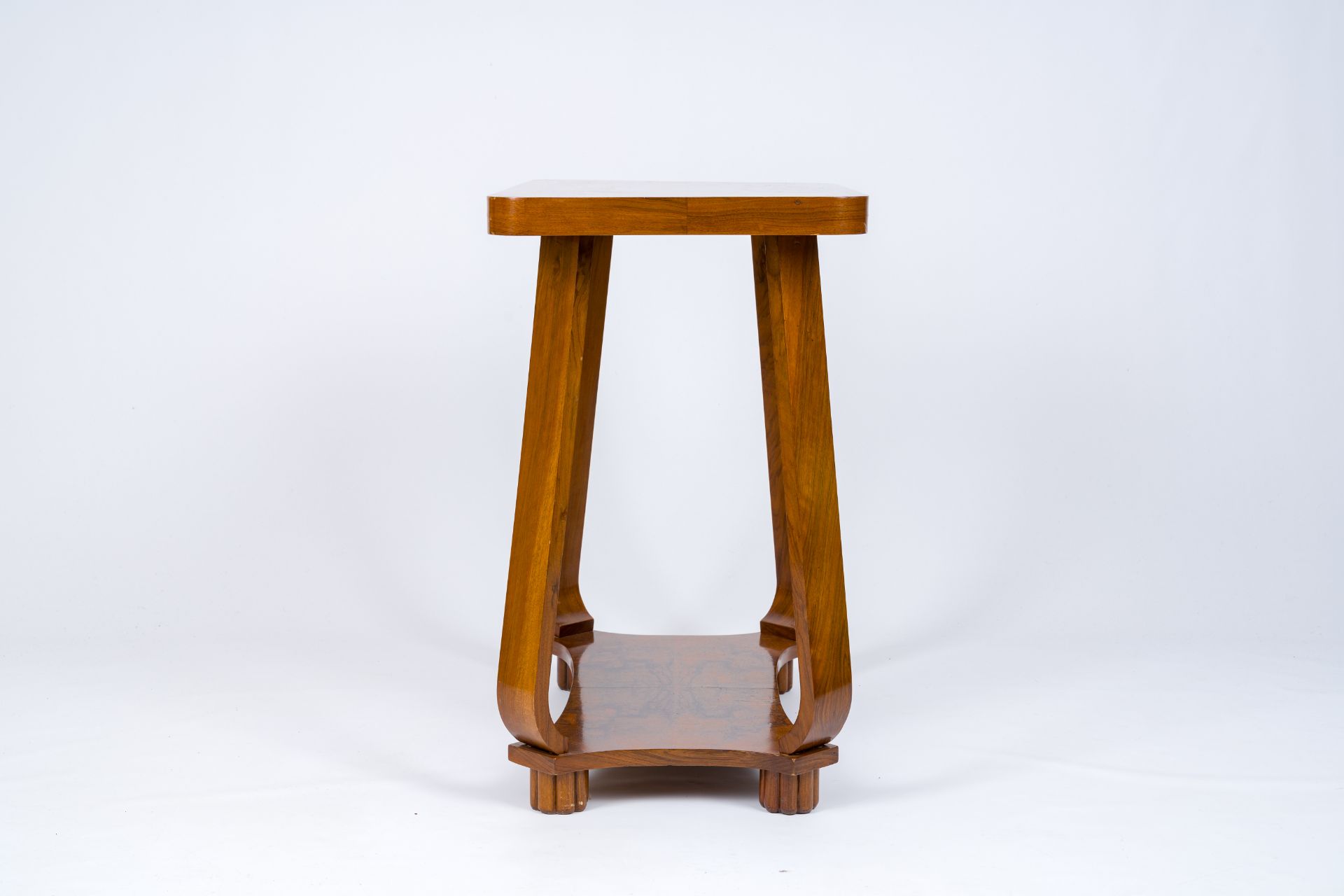 A French Art Deco walnut veneered side table, second quarter 20th C. - Image 5 of 7
