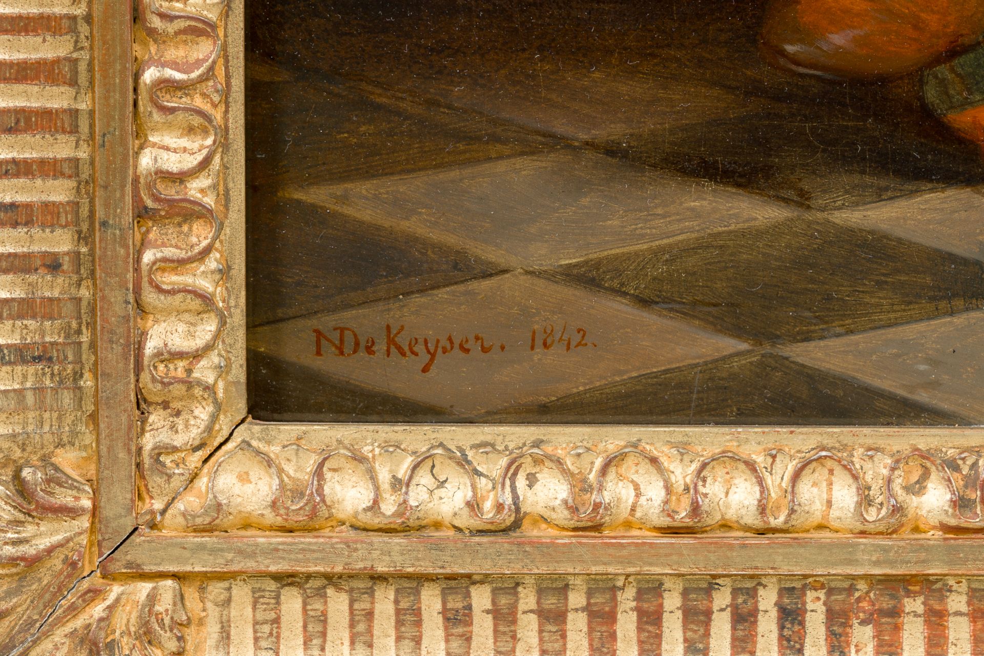 Nicaise De Keyser (1813-1887): The unguarded moment, oil on panel, dated 1842 - Bild 4 aus 5