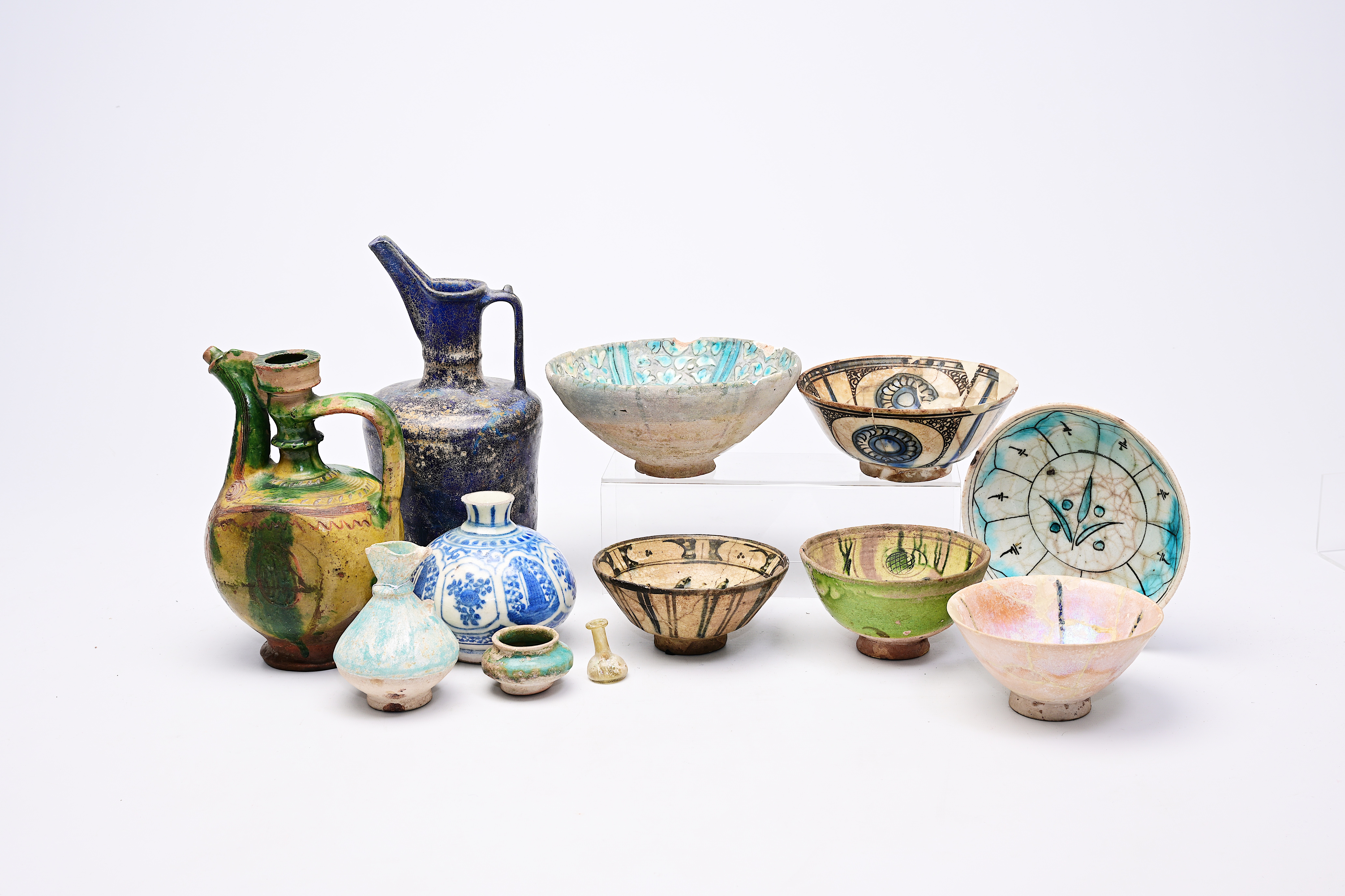 Twelve Ottoman and Persian pottery wares, 13th C. and later