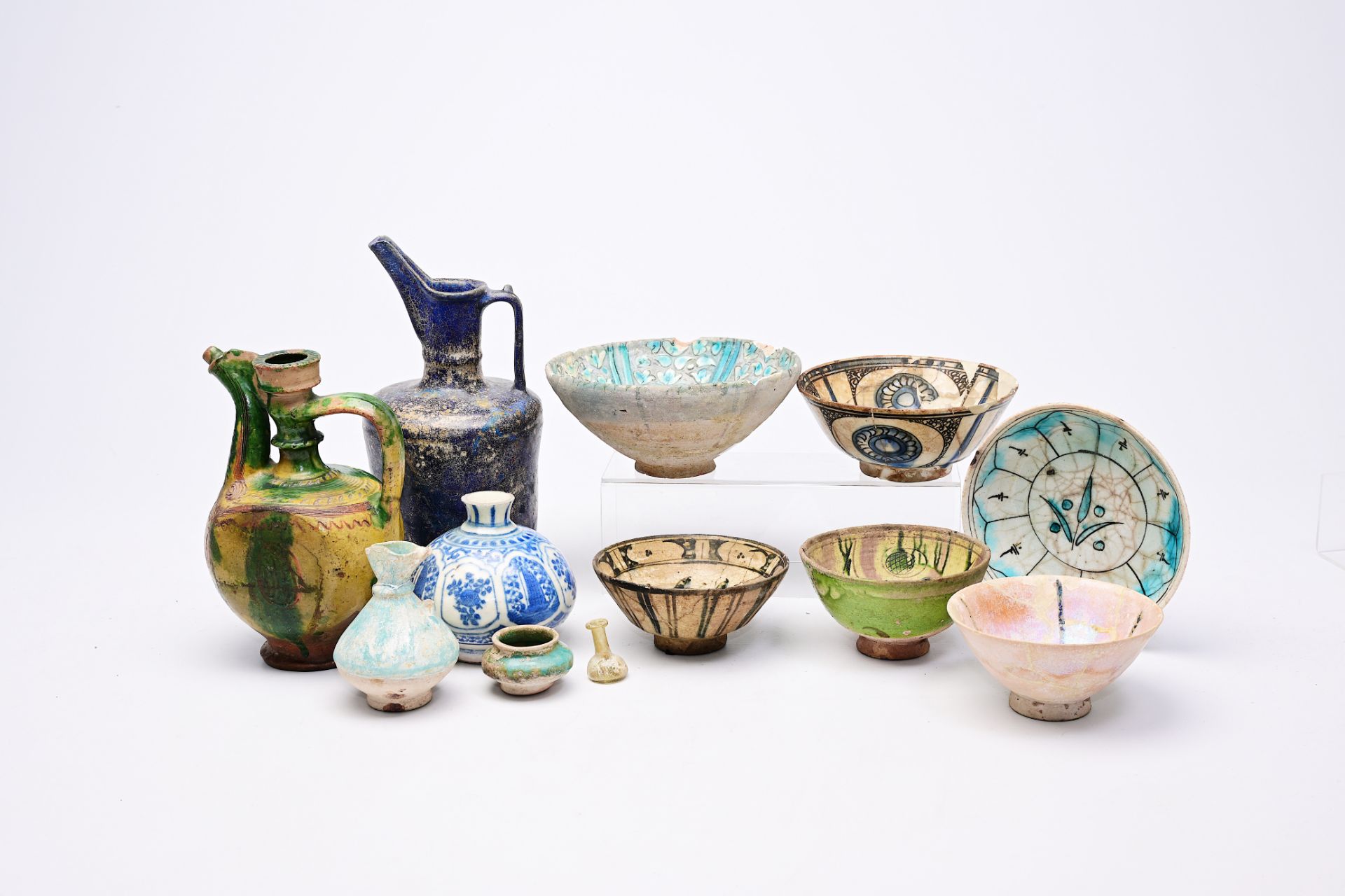 Twelve Ottoman and Persian pottery wares, 13th C. and later