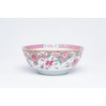 A Chinese famille rose bowl with floral design, Qianlong