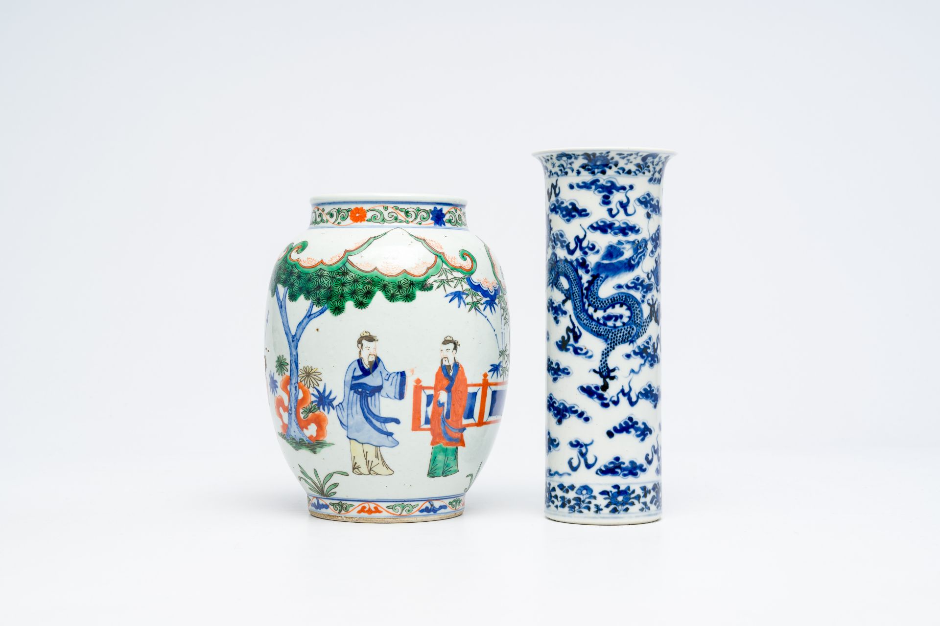 A varied collection of Chinese blue and white, famille rose and verte porcelain, Kangxi and later - Image 17 of 19