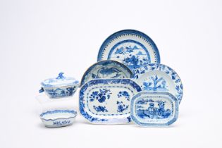 A varied collection of Chinese blue and white porcelain, Kangxi and later