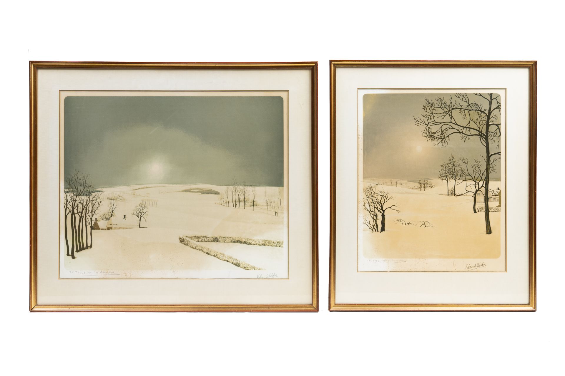 Valerius De Saedeleer (1867-1942) & M.I. De Saedeleer: Four landscapes, lithographs in colours, diff - Image 2 of 13