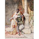 Albrecht De Vriendt (1843-1900): Othello and Desdemona, watercolour in paper, dated 1881