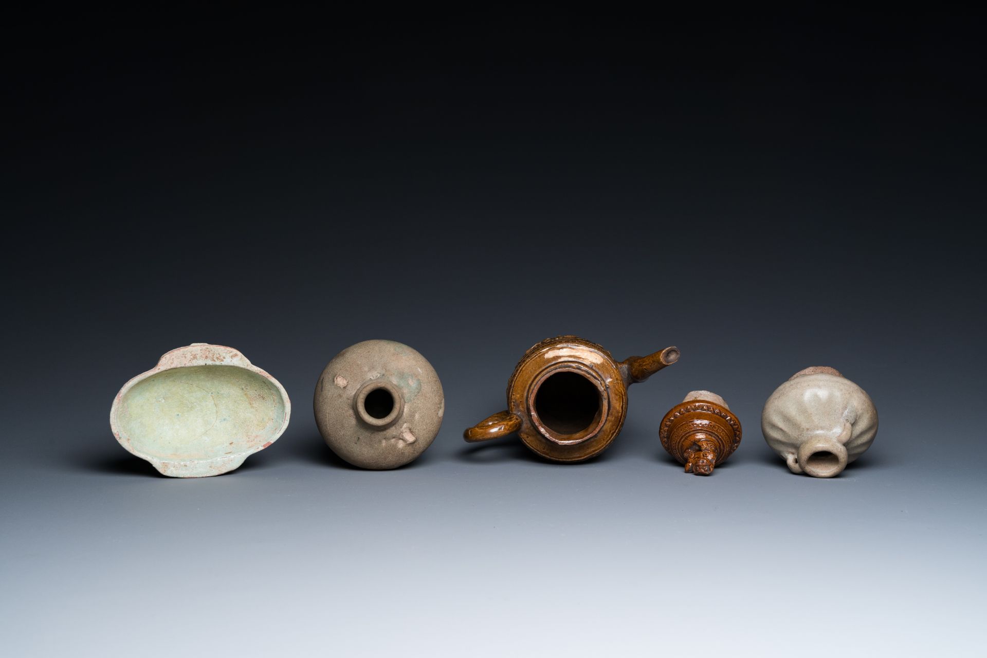 Six Chinese celadon, monochrome and qingbai wares, Han and later - Image 15 of 16