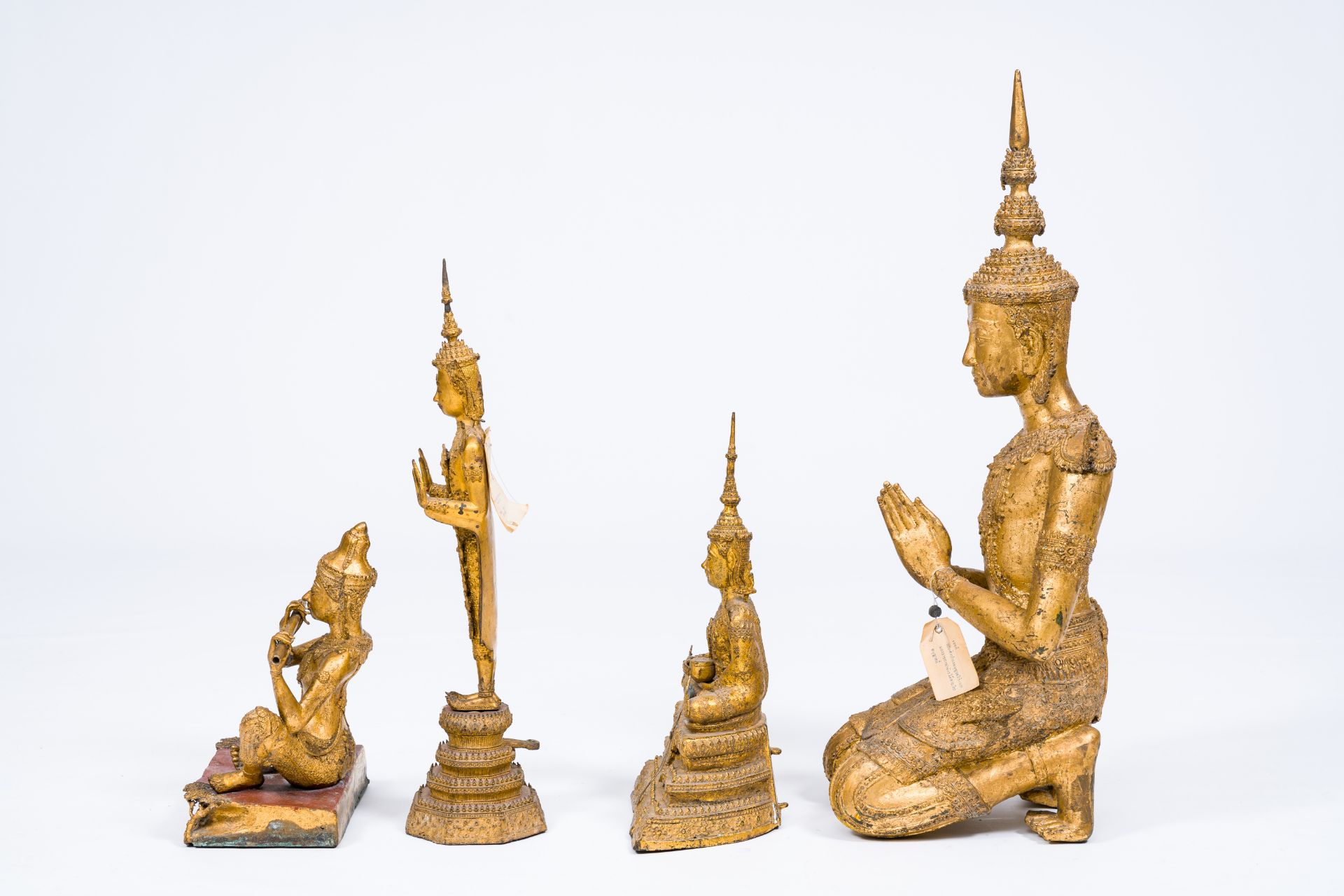 Four large Thai gilt bronze sculptures, Rattanakosin, 19th/20th C. - Bild 3 aus 7