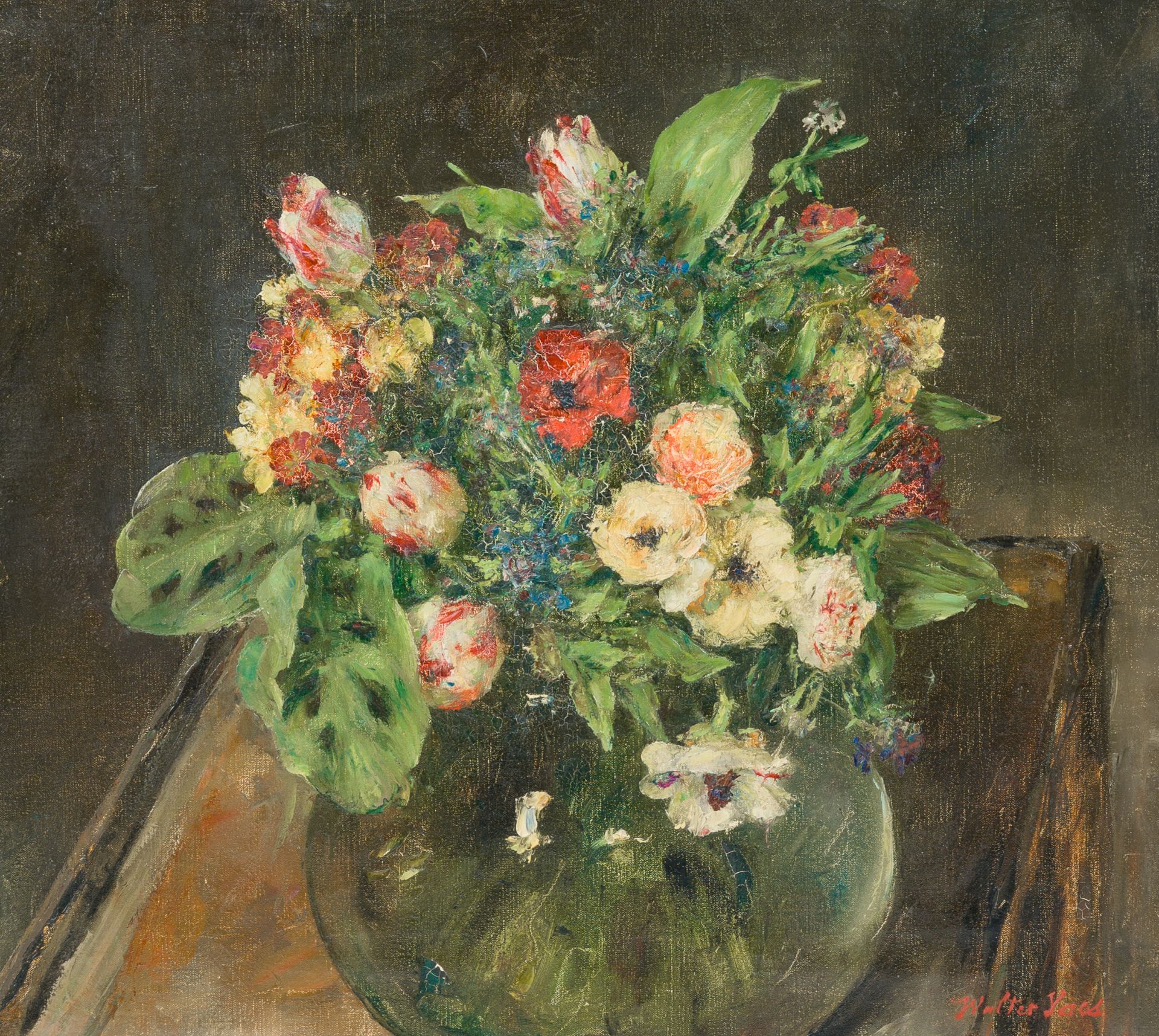 Walter Vaes (1882-1958): Still life of flowers, oil on canvas